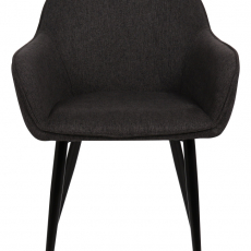 Jídelní židle Boise, textil, černá - 2