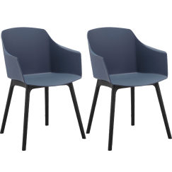Jídelní židle Bora (SET 2 ks), plast, modrá