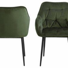 Jídelní židle Brooke II (SET 2ks), samet, zelená - 4
