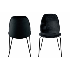 Jídelní židle Carmen (SET 2ks), samet, černá