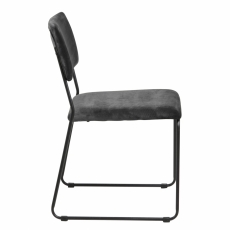 Jídelní židle Cornelia (SET 2ks), samet, tmavě šedá - 5