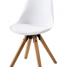 Jídelní židle Damian (SET 2 ks), dřevo/bílá - 1