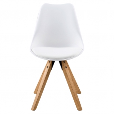 Jídelní židle Damian (SET 2 ks), dřevo/bílá - 3