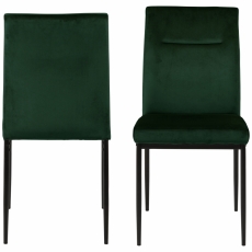 Jídelní židle Demi (SET 2ks), samet, tmavě zelená - 6