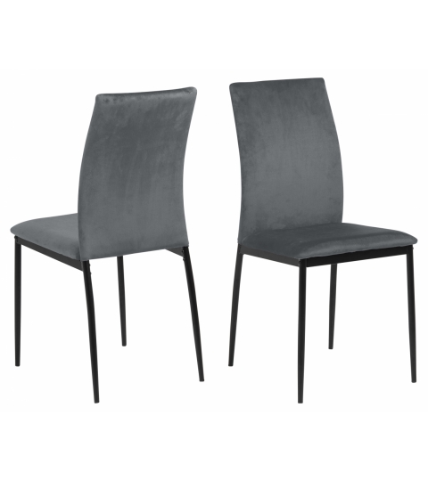 Jídelní židle Demina (SET 4ks), samet, tmavě šedá