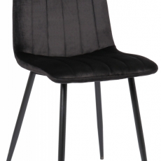 Jídelní židle Dijon, samet, černá - 1