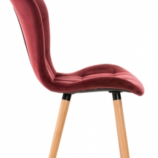 Jídelní židle Elda, samet, červená - 3