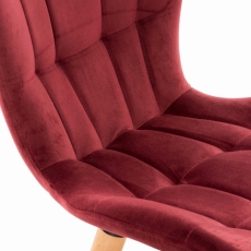 Jídelní židle Elda, samet, červená - 4