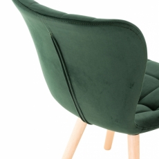 Jídelní židle Elda, samet, zelená - 7