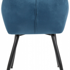 Jídelní židle Emia, samet, modrá - 5