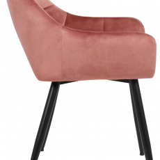 Jídelní židle Emia, samet, růžová - 3
