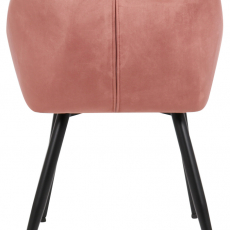 Jídelní židle Emia, samet, růžová - 5