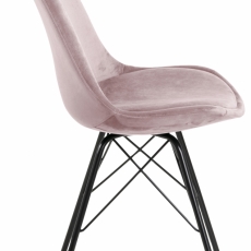 Jídelní židle Eris (SET 2ks), samet, růžová - 4