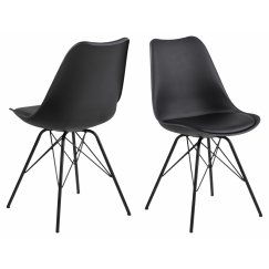 Jídelní židle Eris (SET 2ks), syntetická kůže, černá