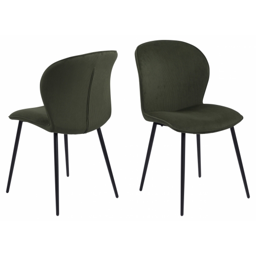Jídelní židle  Evelyn (SET 2ks), samet, tmavě zelená - 1