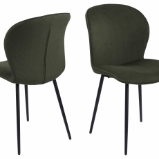 Jídelní židle  Evelyn (SET 2ks), samet, tmavě zelená - 1