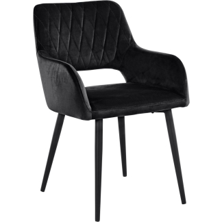Jídelní židle Franca (SET 2 ks) samet, černá