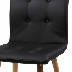 Jídelní židle Fredy (SET 2 ks), černá kůže - 3
