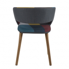 Jídelní židle Garry s dřevěnou podnoží, patchwork - 3