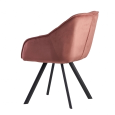 Jídelní židle Gepo, samet, růžová - 6