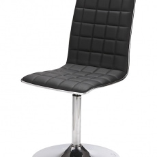 Jídelní židle Ginko, černá/chrom - 1