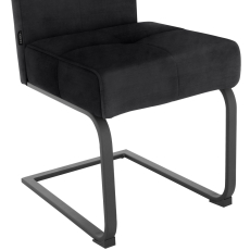 Jídelní židle Izumo (SET 2 ks), samet, černá - 7