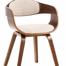 Jídelní židle Kingston, textil, ořech / krémová - 1