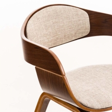 Jídelní židle Kingston, textil, ořech / krémová - 4