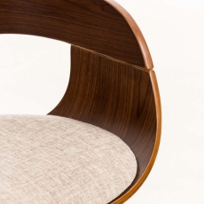 Jídelní židle Kingston, textil, ořech / krémová - 5