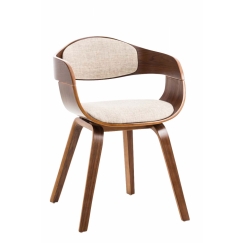 Jídelní židle Kingston, textil, ořech / krémová