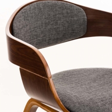Jídelní židle Kingston, textil, ořech / světle šedá - 4