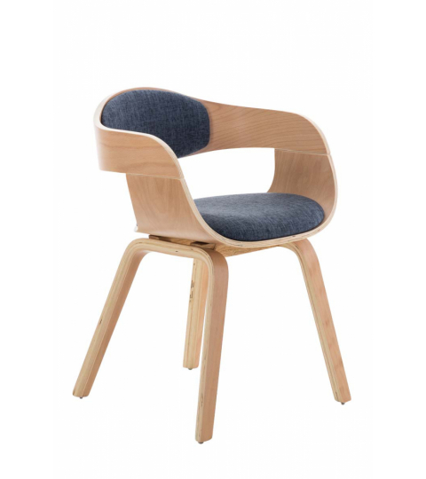 Jídelní židle Kingston, textil, přírodní / modrá