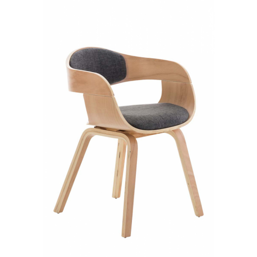 Jídelní židle Kingston, textil, přírodní / světle šedá - 1