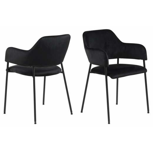 Jídelní židle Lima (SET 2ks), tkanina, černá - 1