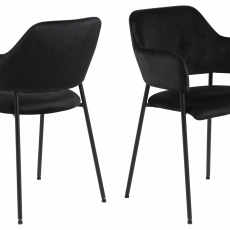 Jídelní židle Lima (SET 2ks), tkanina, černá - 1
