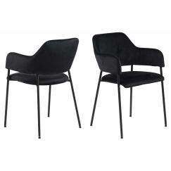 Jídelní židle Lima (SET 2ks), tkanina, černá