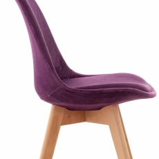 Jídelní židle Linares, samet, fialová - 6