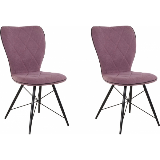 Jídelní židle Lore (SET 2 ks), antracitová / růžová - 1