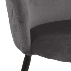 Jídelní židle Louise (SET 2ks), samet, tmavě šědá - 4