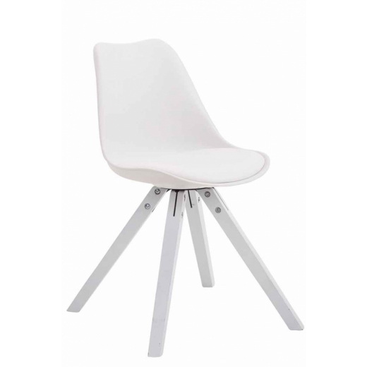 Jídelní židle Louse, bílá / stříbrná - 1