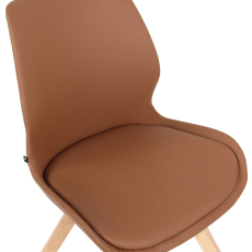 Jídelní židle Luna (SET 2 ks), syntetická kůže, světle hnědá - 5