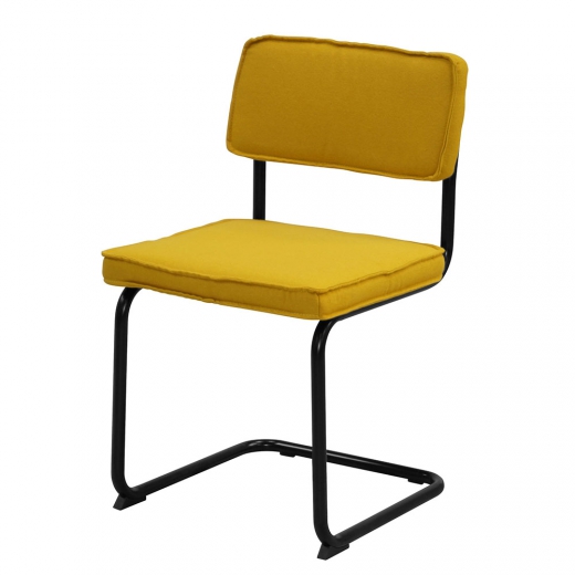 Jídelní židle Maria, černá podnož (SET 4 ks), žlutá - 1