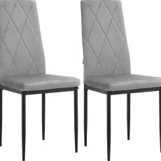 Jídelní židle Melly (SET 2 ks), samet, šedá - 1