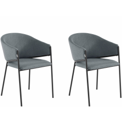 Jídelní židle Miriam (SADA 2 ks), tkanina, šedá