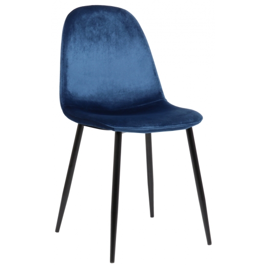 Jídelní židle Napier, samet, modrá - 1