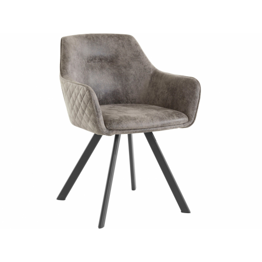 Jídelní židle Nimba, mikrovlákno, černá / světle šedá - 1