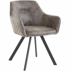 Jídelní židle Nimba, mikrovlákno, černá / světle šedá - 1