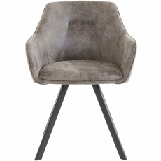 Jídelní židle Nimba, mikrovlákno, černá / světle šedá - 2