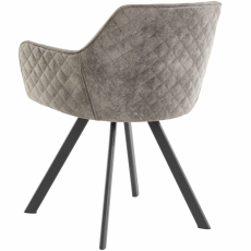 Jídelní židle Nimba, mikrovlákno, černá / světle šedá - 4