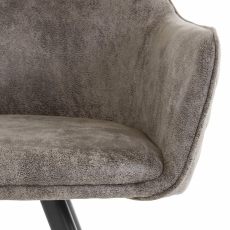Jídelní židle Nimba, mikrovlákno, černá / světle šedá - 5
